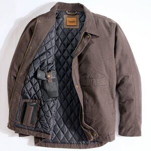 CANVAS CONCEALED CARRY JACKET - Coffee | XL